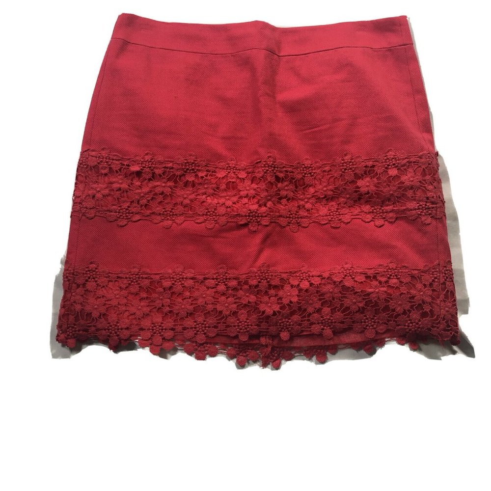 J Crew Solid Hot‎ Pink Crochet Daisy Lace Mini Straight Barbiecore